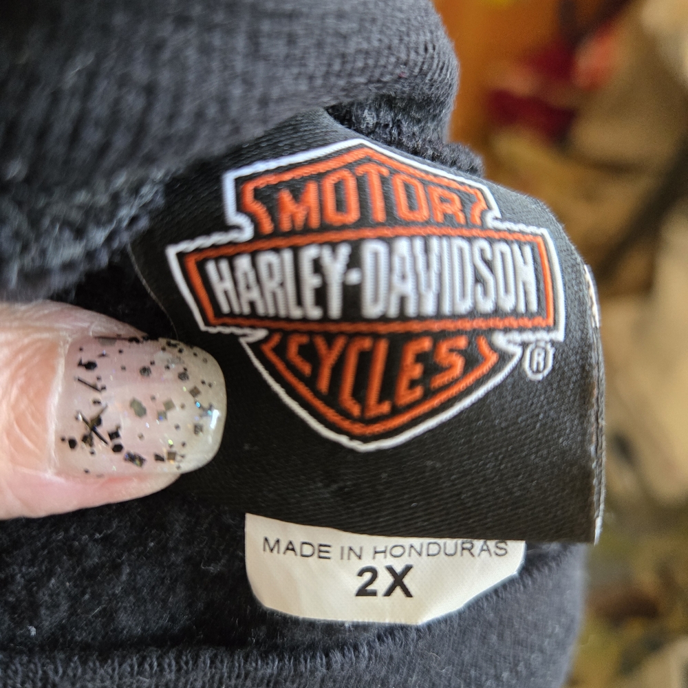 Harley-Davidson Black Crewneck with Tan Logo - Picture 2 of 2
